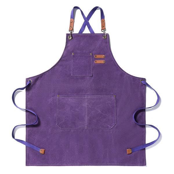 【刺繍代込み】CAPR003 キャンバスエプロン_Purple