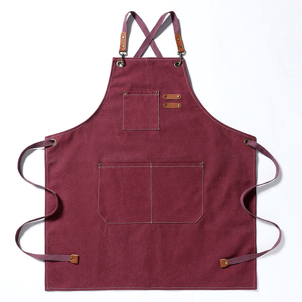 【刺繍代込み】CAPR004 キャンバスエプロン＿Wine