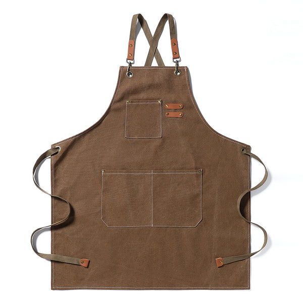 【刺繍代込み】CAPR006 キャンバスエプロン＿Brown